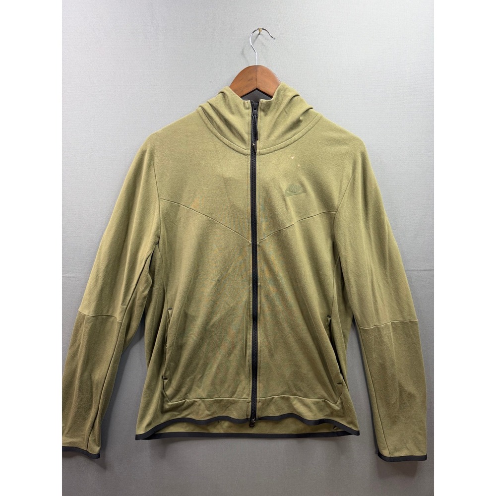 Nike Tech Fleece Tracksuit Mens Olive Green Full Zip Hoodie Joggers Set M